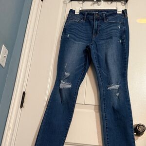 Old Navy Medium Blue Distressed Skinny Jeans